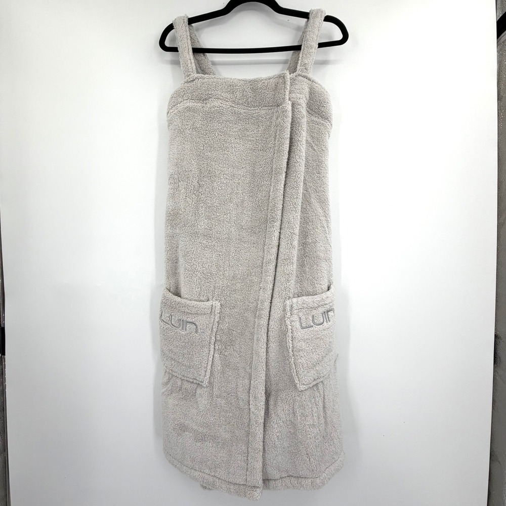Luin Living Turkish Cotton Spa Dress Towel Wrap Grey S/M Quiet Luxury New